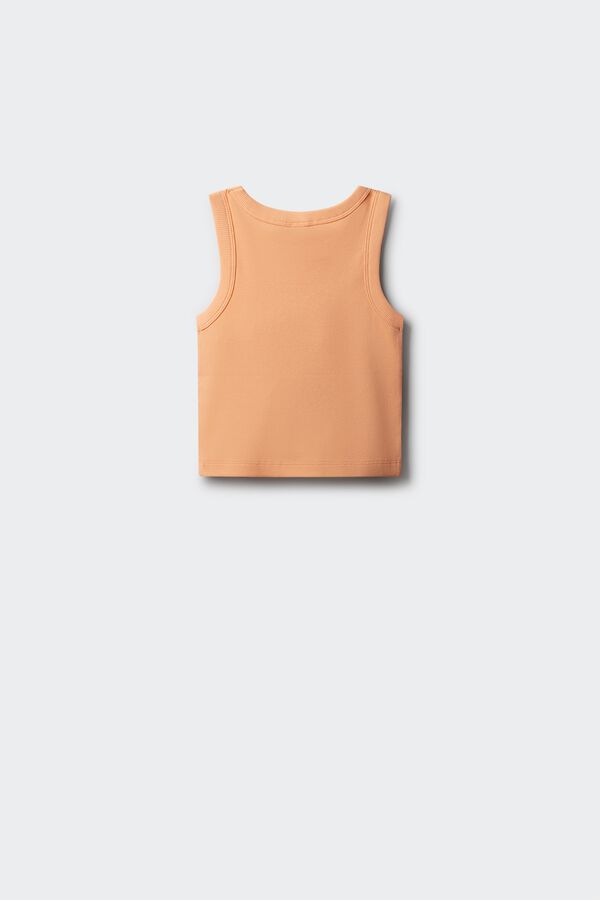 Springfield Kids Top rib bordado estrella ni&ntilde;a naranja
