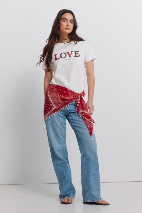 Springfield Cotton graphic T-shirt brown