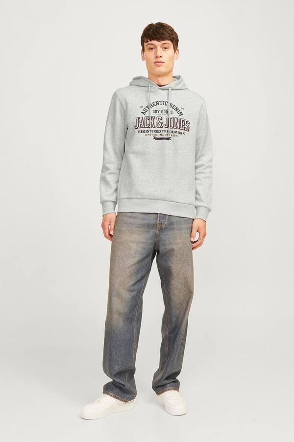Jack & Jones Sweatshirt de capuz padr&atilde;o branco