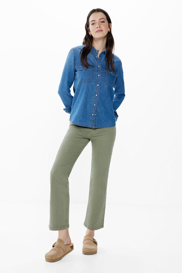 Springfield Colour kick flare jeans green