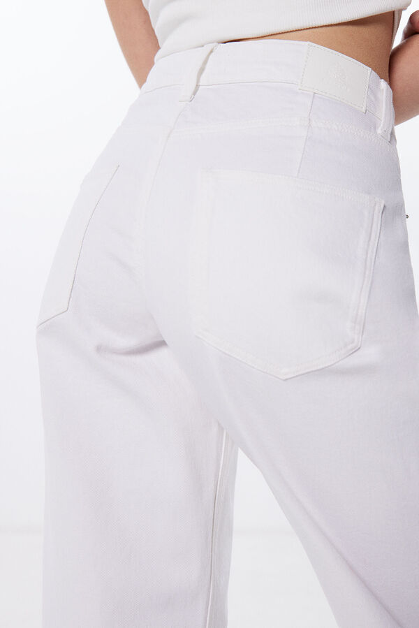 Springfield Straight Jeans Wide Farbe blanco