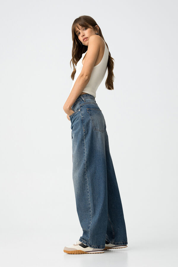 Tiffosi Jeans Ava Balloon Fit com Cinto azul