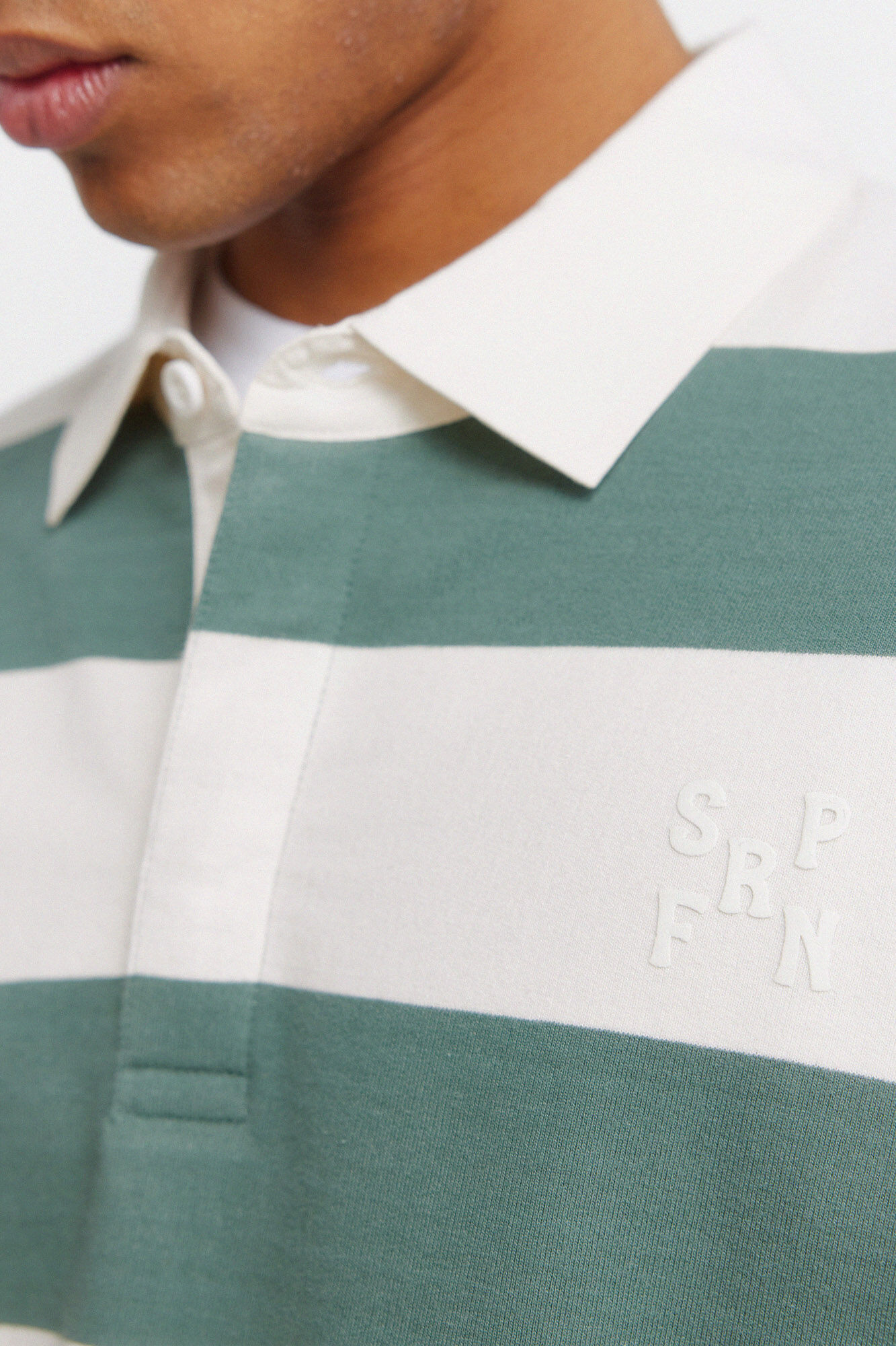 Springfield Striped long sleeve rugby polo shirt