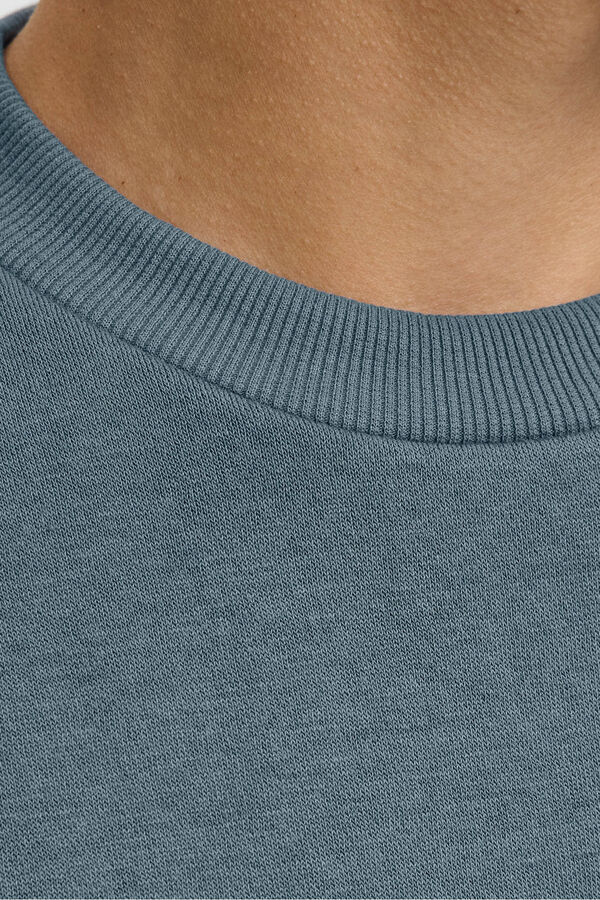 Jack & Jones Sweatshirt básico com gola redonda cinzento