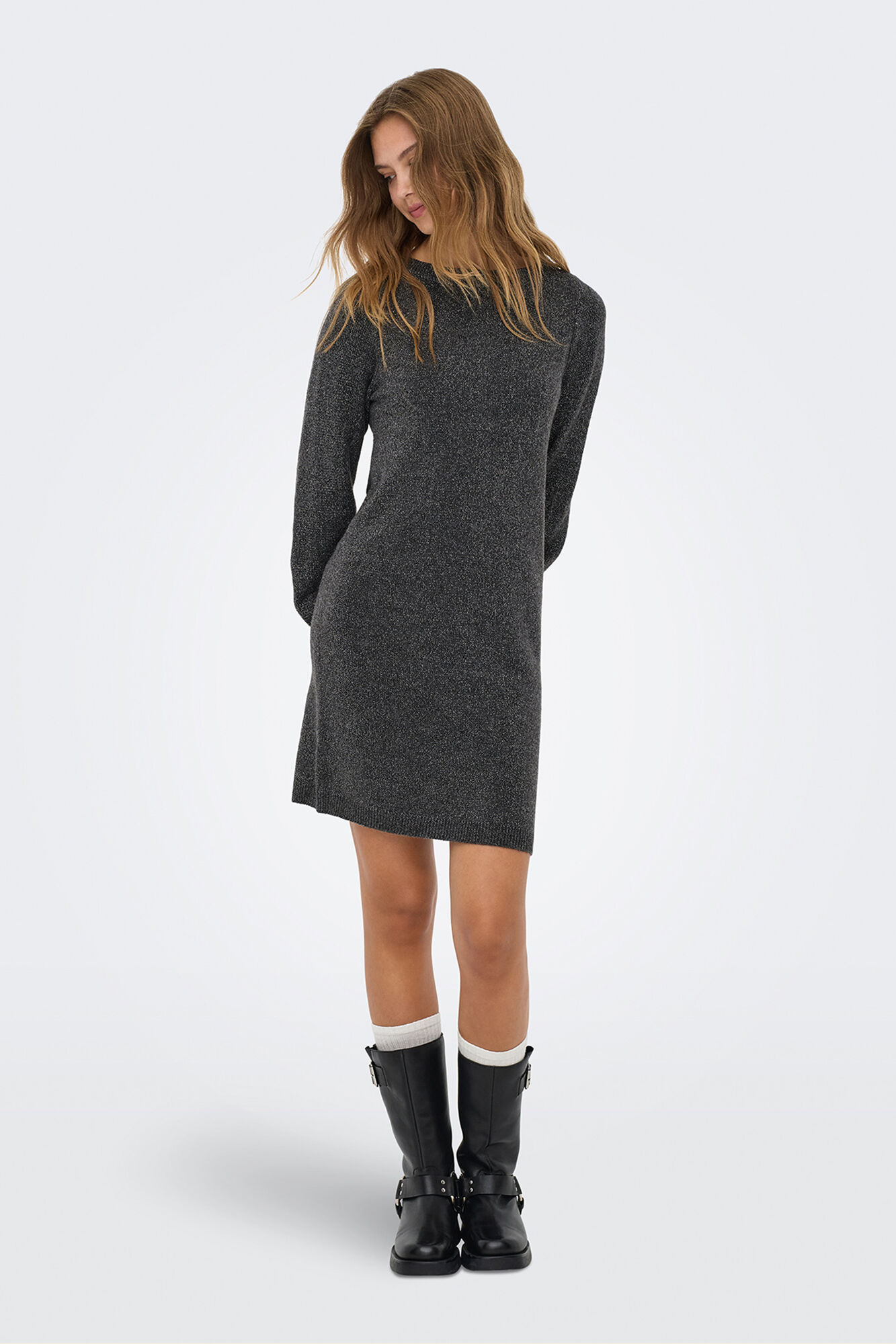 JDY Vestido corto punto lurex