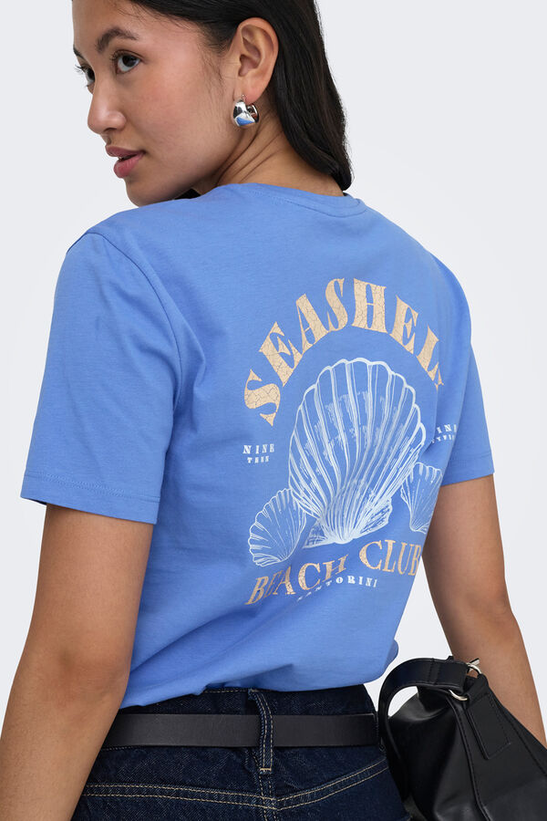Only T-shirt estampado nas costas azul