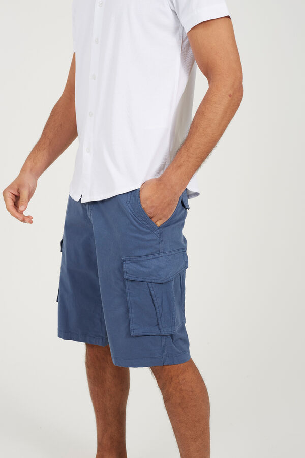 Brave Soul Short cargo con siete bolsillos azul