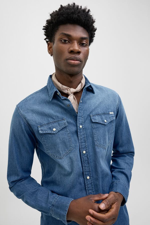 Jack & Jones Denim regular shirt blue