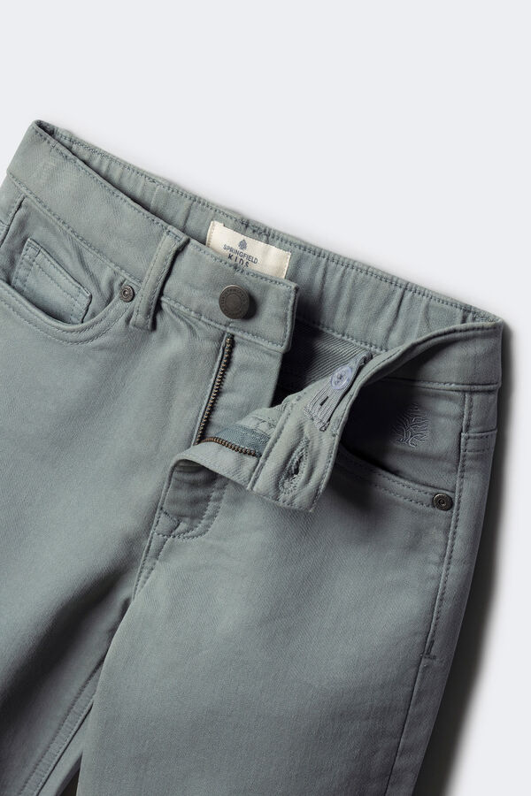 Springfield Kids Calça amarela slim fit de 5 bolsos para meninos azul