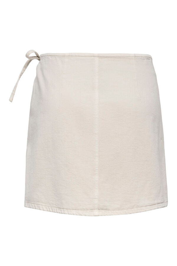 Only Falda corta cruzada beige