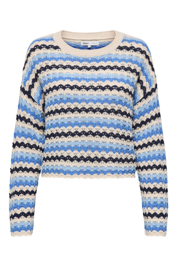 Only Jersey calado manga larga azul