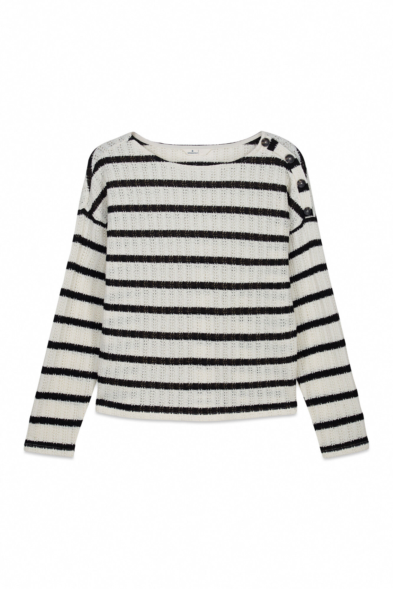 Springfield Striped shoulder buttons T-shirt