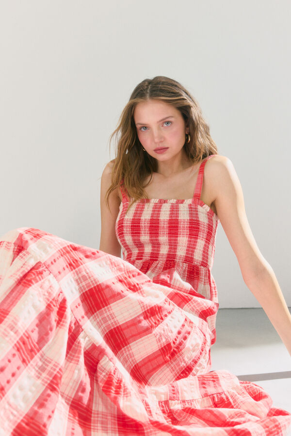 High Spirits Gingham Dress rojo