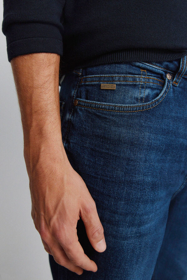 Springfield Dark wash slim fit jeans blue