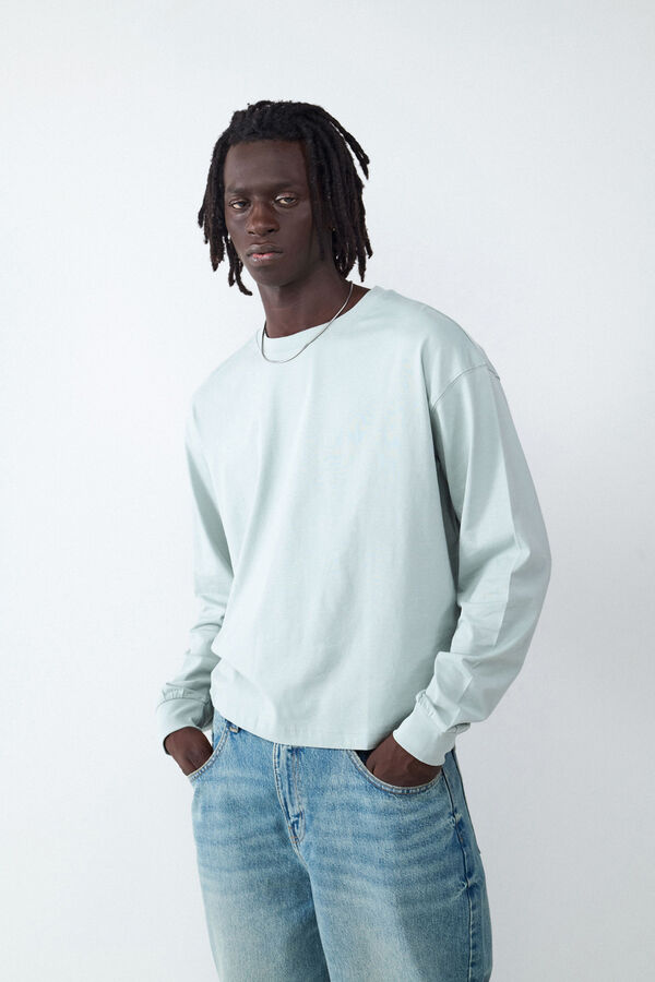 Balmohk long sleeve boxy t-shirt grey