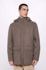 Springfield Hooded faux wool parka 36