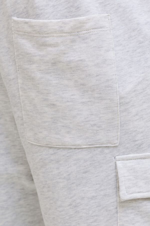 Jack & Jones Regular fit fleece cargo Bermuda shorts white