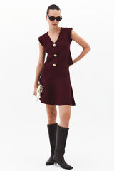 Oxxo Minifalda con vuelo burdeos