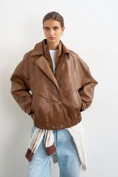Topshop Cazadora bomber efecto piel