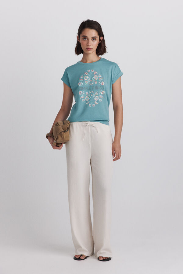 Springfield Cotton graphic T-shirt green
