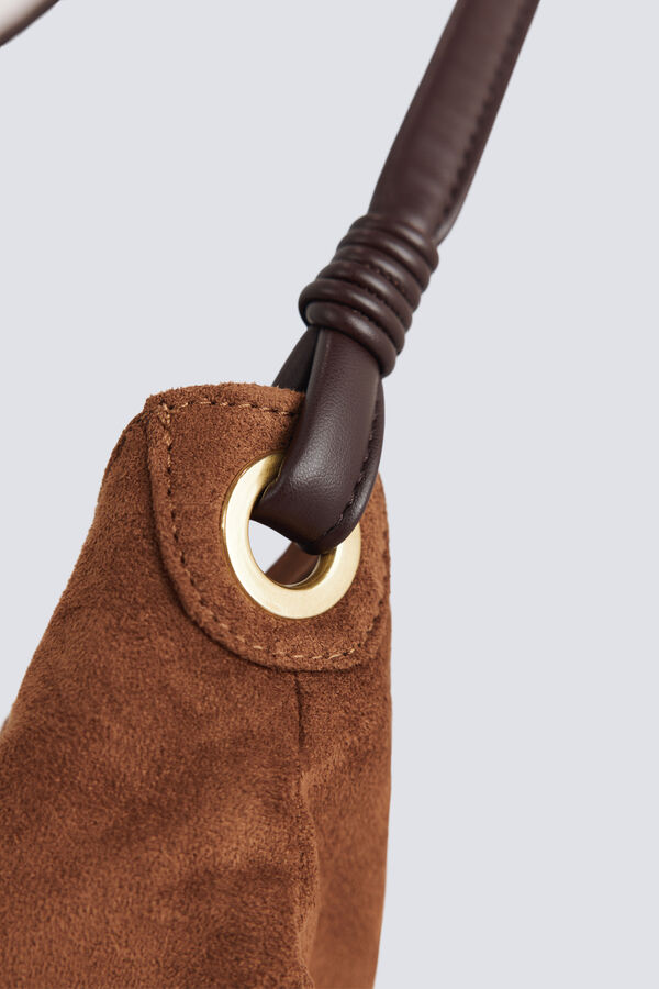 Springfield Faux suede tote bag nude