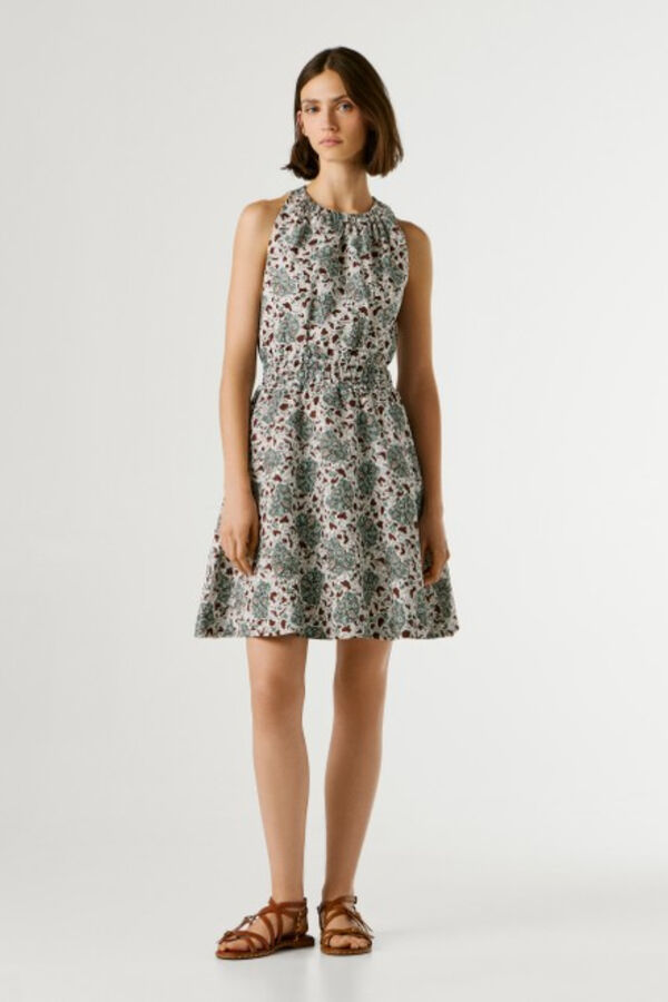Pepe Jeans Halterneck short dress printed