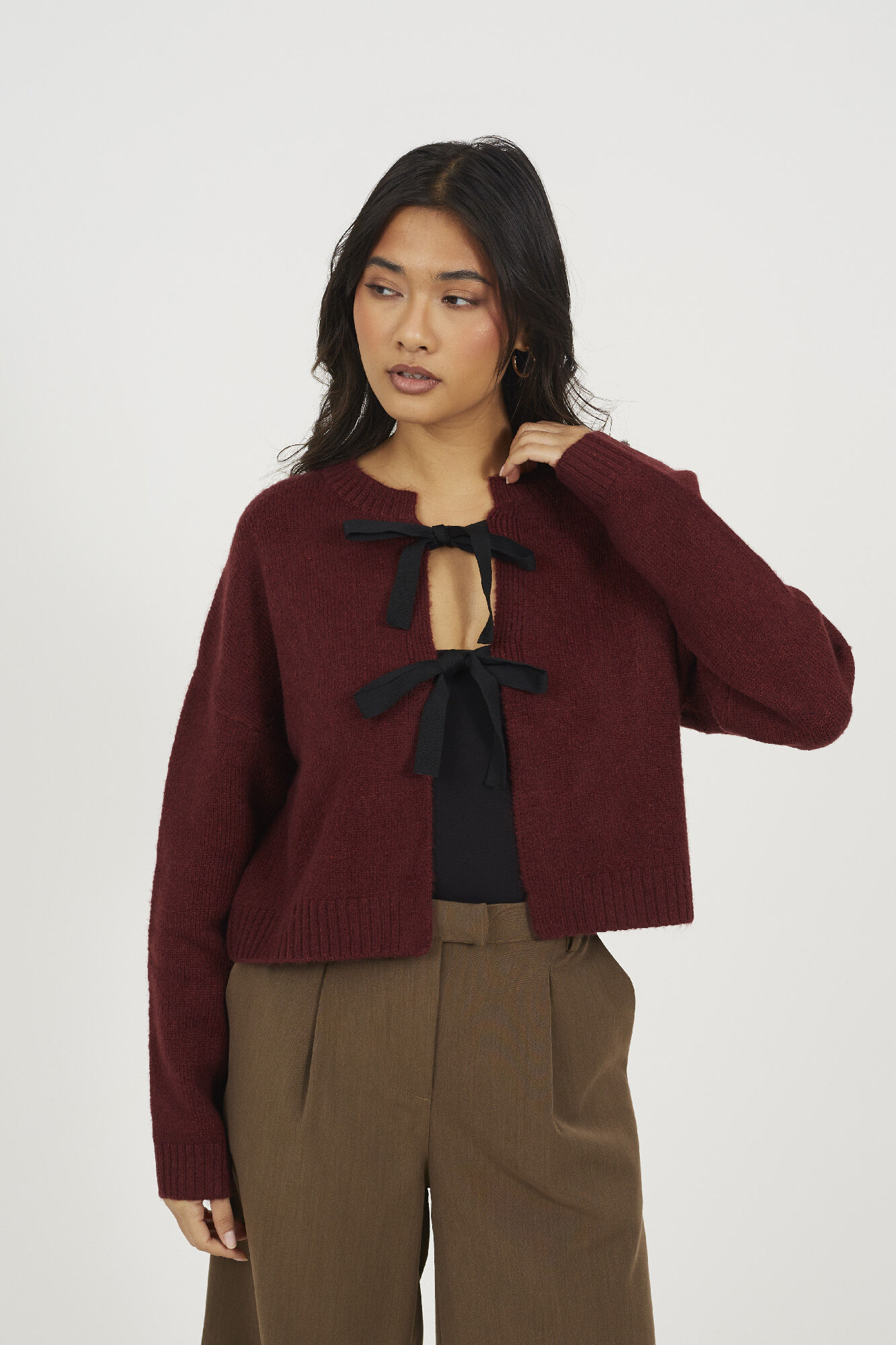 Brave Soul Cardigan de malha com la&ccedil;os