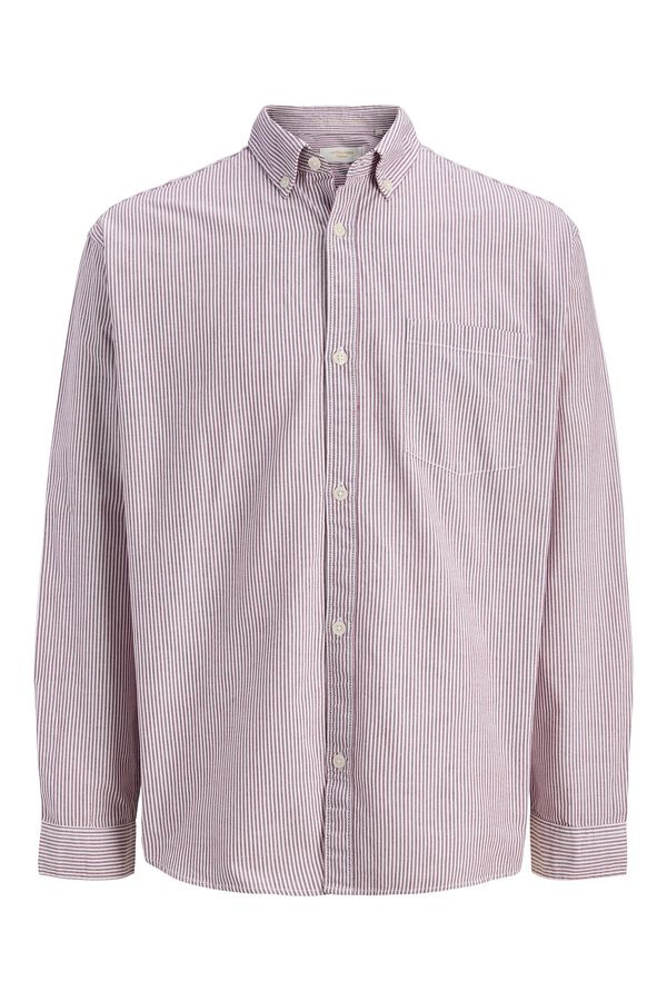 Jack & Jones PLUS long sleeve printed Oxford shirt rose