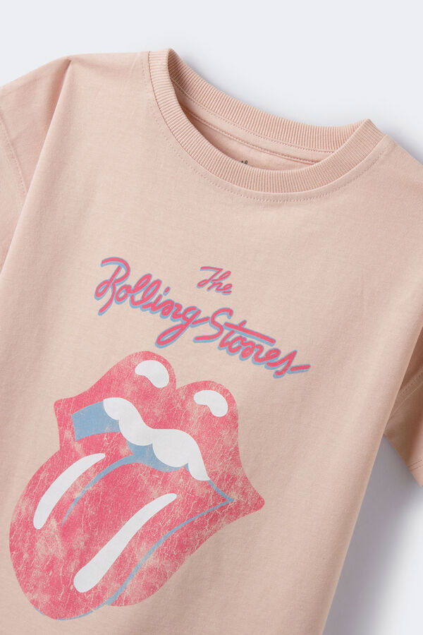 Springfield Camiseta Rolling Stones niña rosa