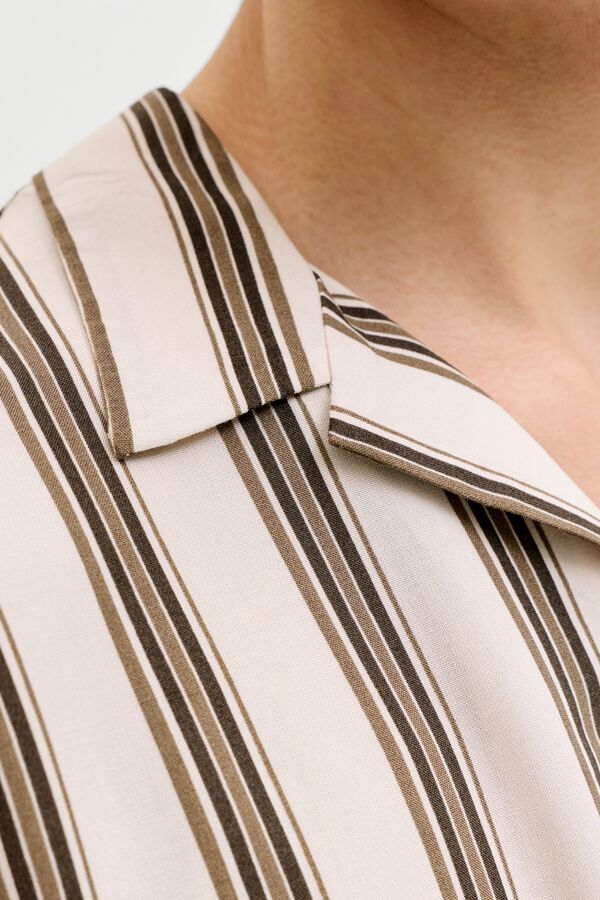 Jack & Jones Striped viscose relaxed shirt grey