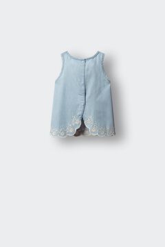 Springfield Kids Blusa denim ligero troquelado ni&ntilde;a