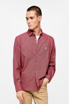 Springfield Textured coloured shirt red
