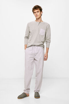 Springfield Pyjama lang Streifen Grau grau