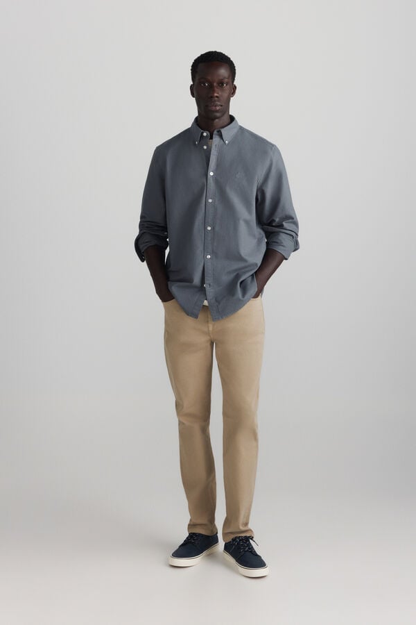 Springfield Garment-dyed oxford shirt blue