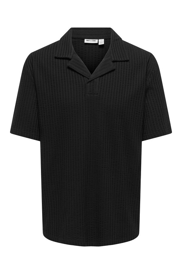 Only & Sons Cotton polo shirt Crna