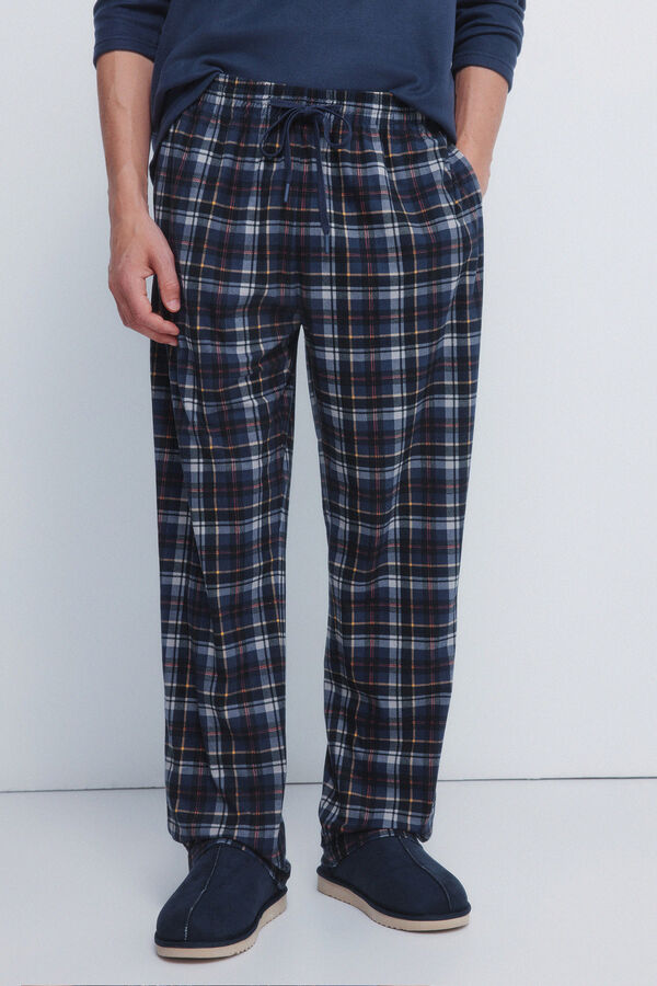 Springfield Warm fabric long pyjamas set blue