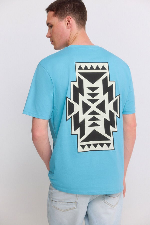 Springfield Blue ethnic T-shirt blue
