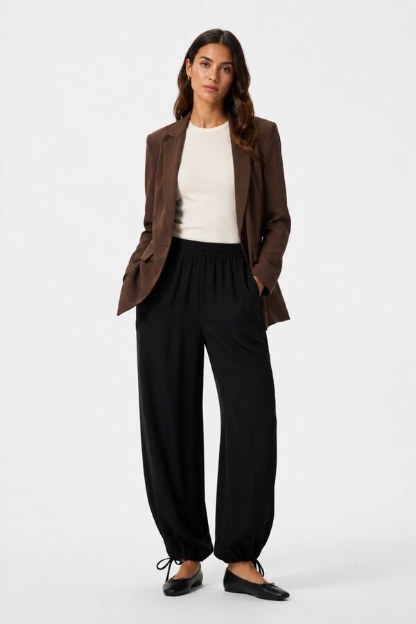 Pieces Oversized blazer without buttons brown