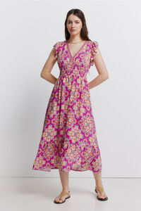 Springfield Vestido midi volantes hombro