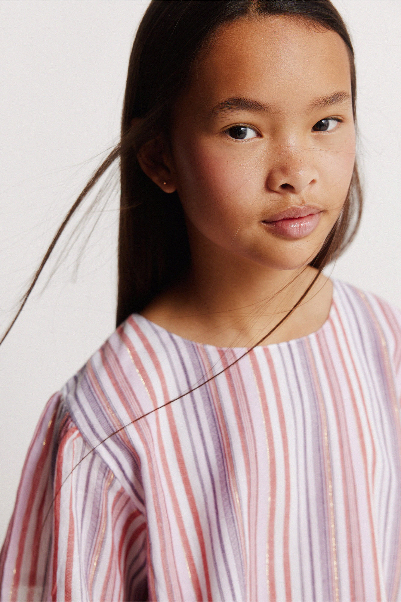 Springfield Kids Blusa manga corta rayas lurex ni&ntilde;a