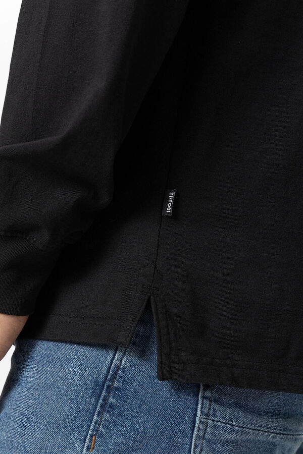 Tiffosi Camiseta B&aacute;sica de Manga Larga negro