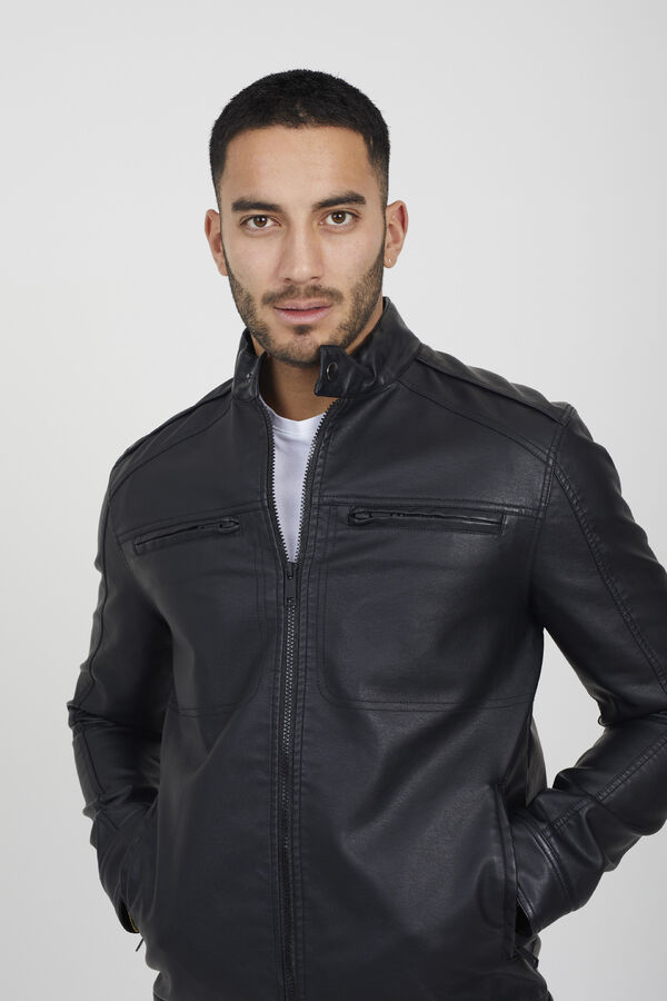 Brave Soul Biker jacket black