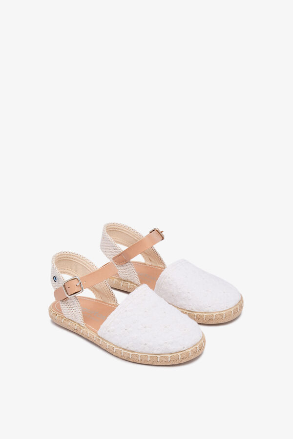 Conguitos Embroidered espadrilles with buckle white