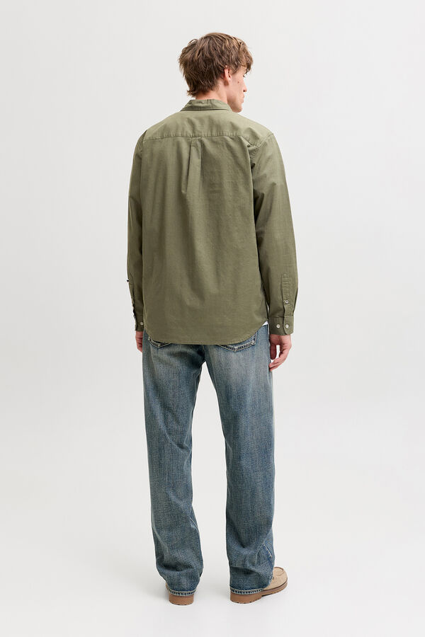 Jack & Jones Camisa manga comprida em algod&atilde;o cru