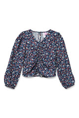 Vero Moda Girl long sleeve floral top blue