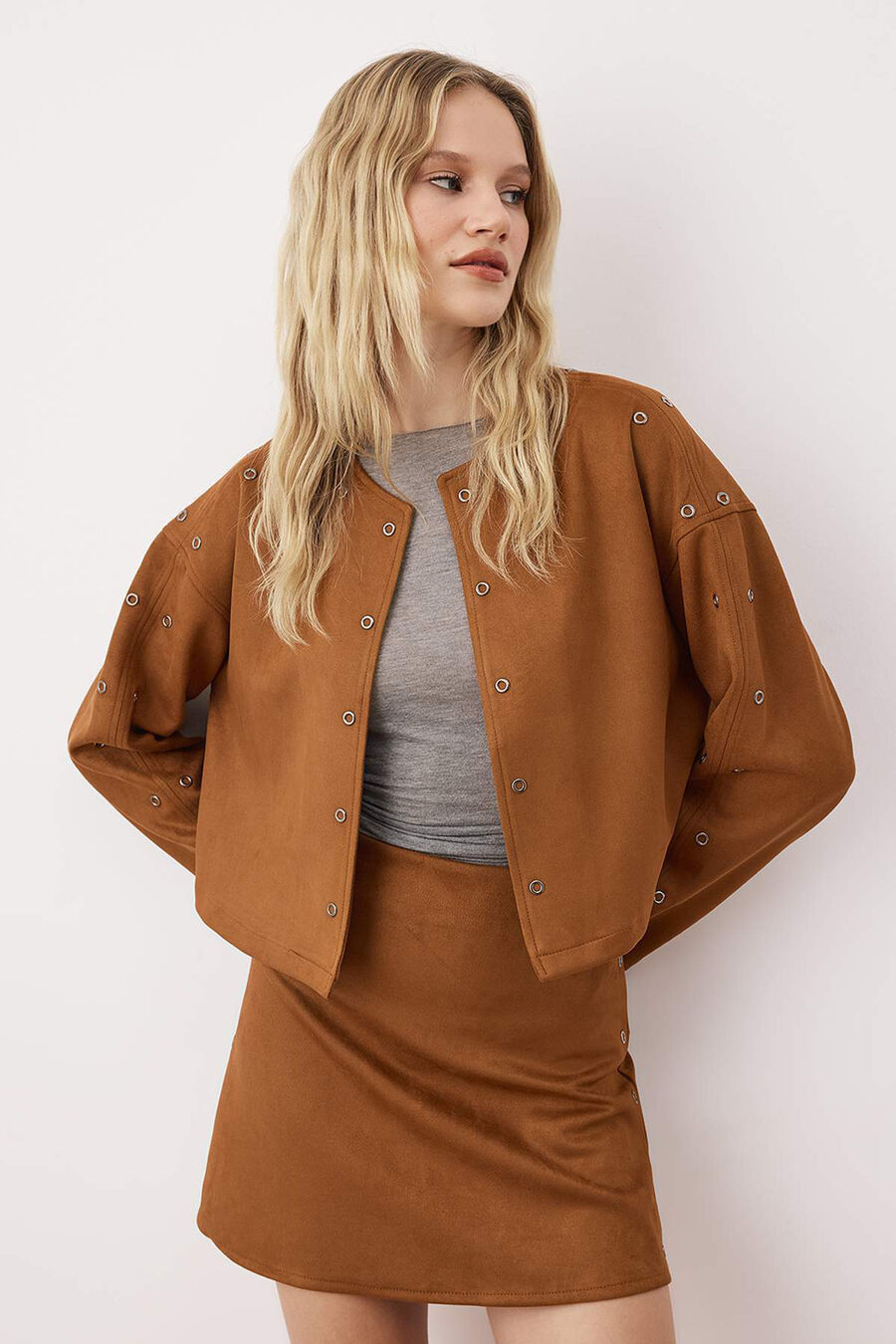 Chaqueta de efecto ante