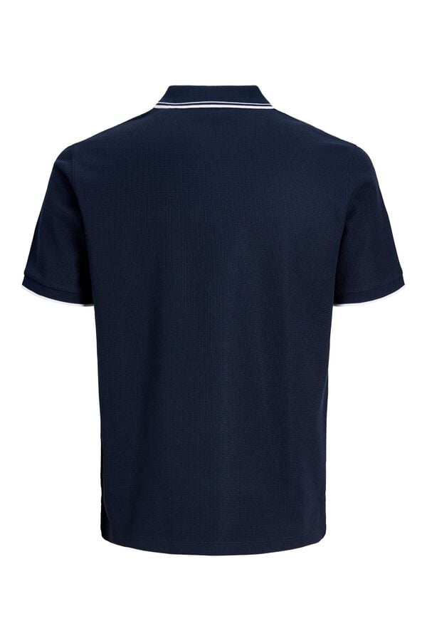 Jack & Jones PLUS Polo regular punto piqu&eacute; azul