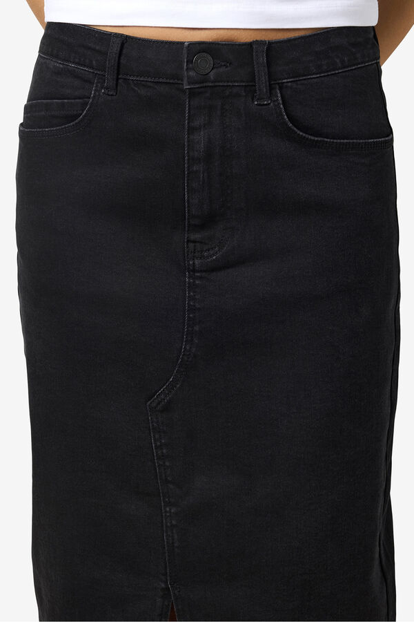 Noisy May Falda midi denim negro