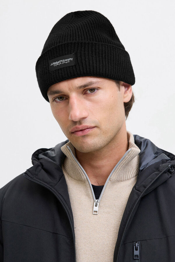 JJ REBEL Beanie with logo Crna