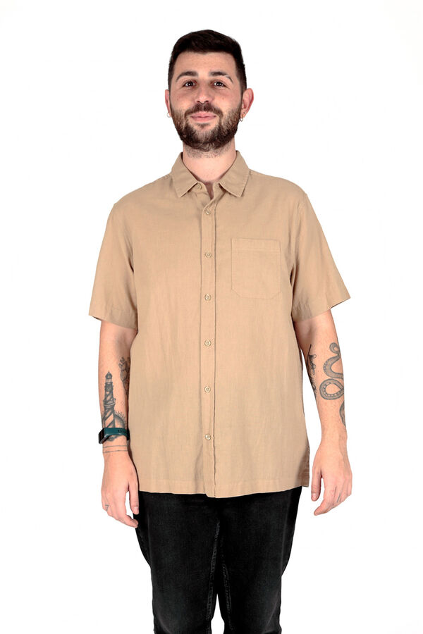 Springfield Short-sleeved shirt with pocket brown